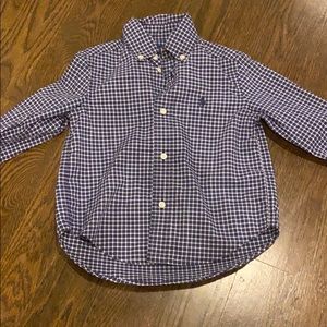 Ralph Lauren navy & white button down, size 2T